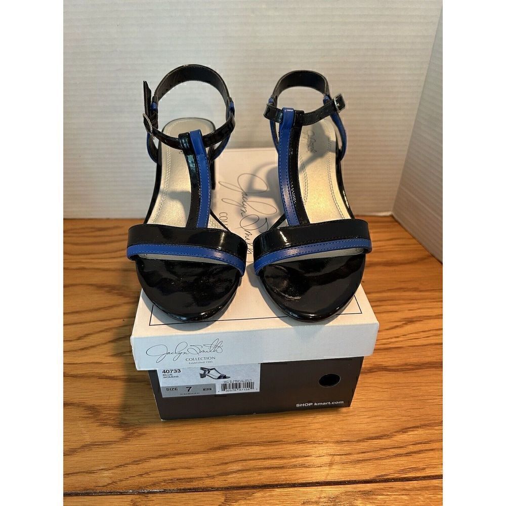 Jaclyn Smith Women's Gennifer Black Blue Size 7M 40733